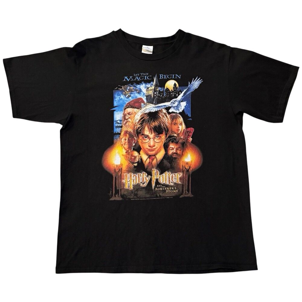 Harry Potter And The Sorcerer’s Stone Movie Poster Promo Graphic T‑Shirt Large